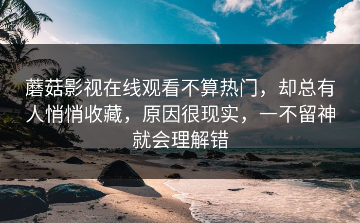 蘑菇影视在线观看不算热门，却总有人悄悄收藏，原因很现实，一不留神就会理解错