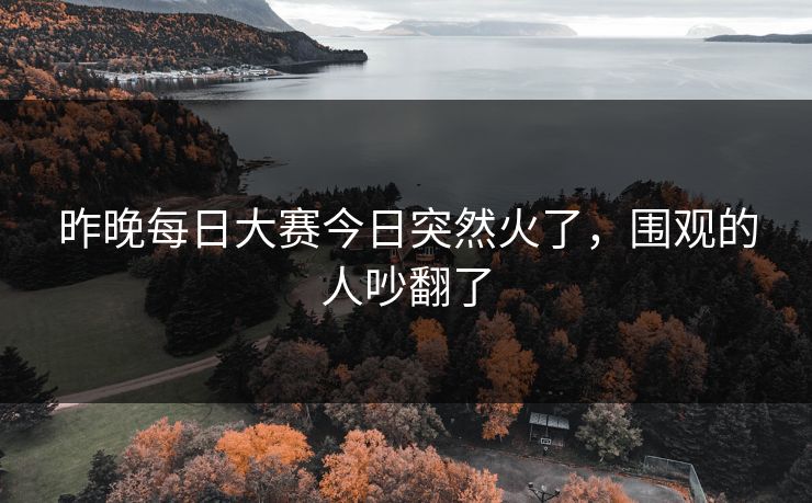 昨晚每日大赛今日突然火了，围观的人吵翻了