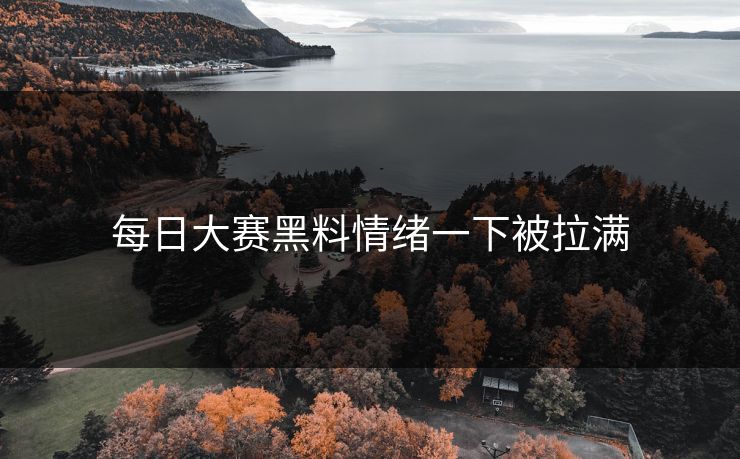 每日大赛黑料情绪一下被拉满