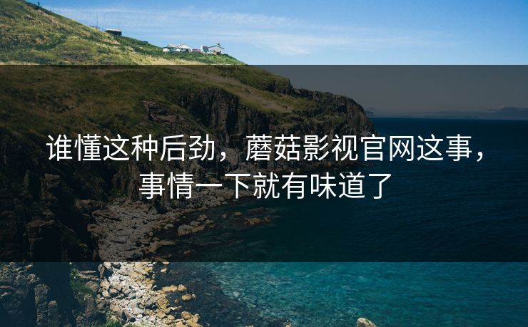 谁懂这种后劲，蘑菇影视官网这事，事情一下就有味道了