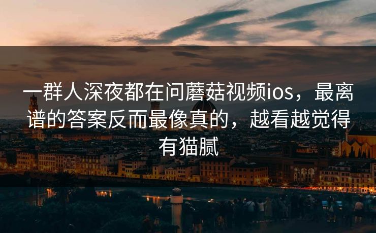 一群人深夜都在问蘑菇视频ios，最离谱的答案反而最像真的，越看越觉得有猫腻